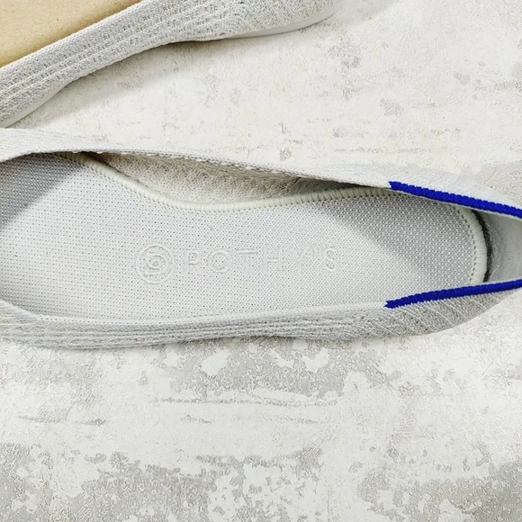 NEW Rothy's The Flat White Knit Pointy Toe Slip On Loafers O187